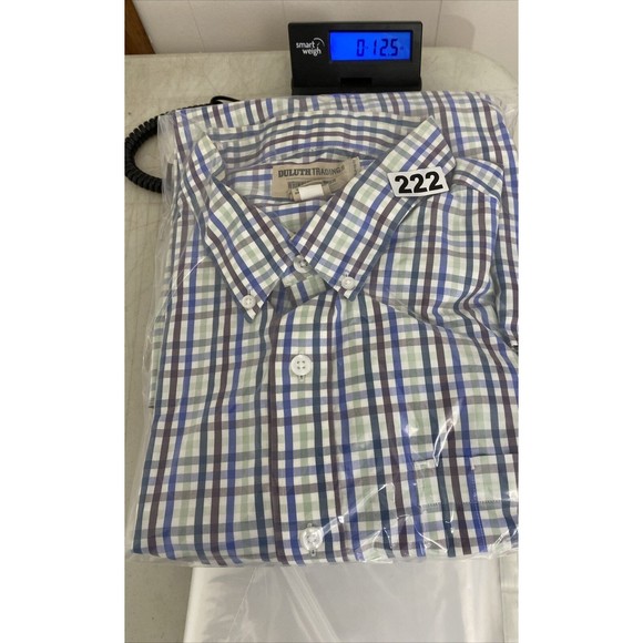 Duluth Trading Co Mens Shirt 2XL Tall Wrinkle Fighter Relaxed Fit Plaid Picnic - Picture 11 of 11